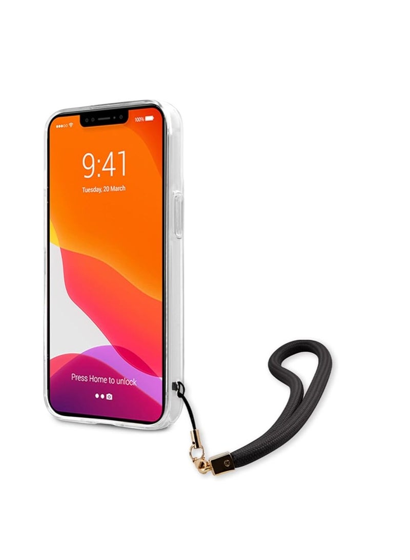 GUESS Guess Pc/Tpu Case Camo Design And Stripe With Nylon Strap For Iphone 13 (6.1") - Black - Image 2