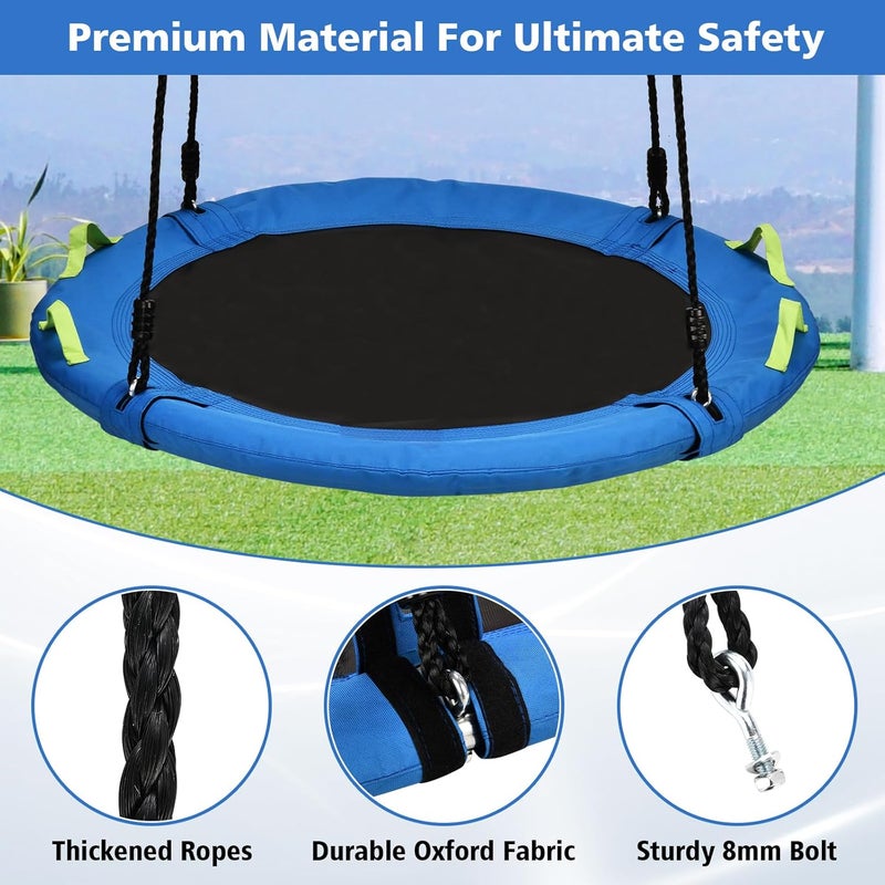 HeyZoo Tree Swing, Saucer Flying Swing 24 Inch for Kids, 900lbs Weight Capacity, with Adjustable Hanging Straps, for Backyard and Outdoor Playground, Gifts for Kids, Blue - Image 3