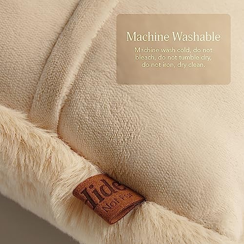 UnHide Squish Lumbar Pillow - Faux Fur Pillow - Extra Soft Throw Pillow - Rectangular Shaped, Polyester Fill - Machine Washable - Perfect for Living Room Or Bedroom - 10” x 18” - Beige Bear - Image 4