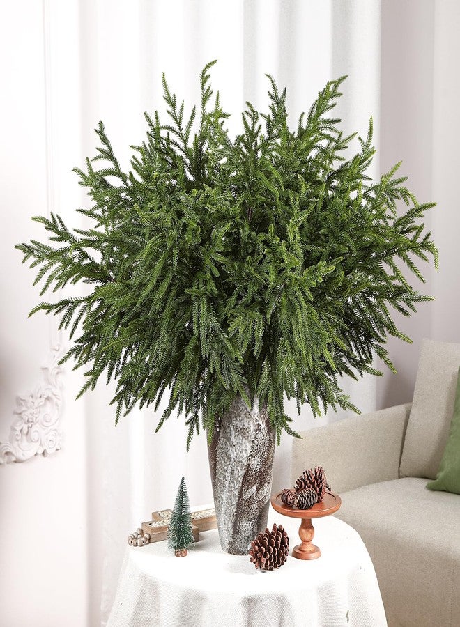 Alupssuc 27 Inch Norfolk Pine Stems, 18 Pcs Real Touch Norfolk Pine Branch, Christmas Greenery Stems for Vase DIY/Garland Making/Table Decoration, Xmas Decor for Indoor, Outdoor & Home - Image 1