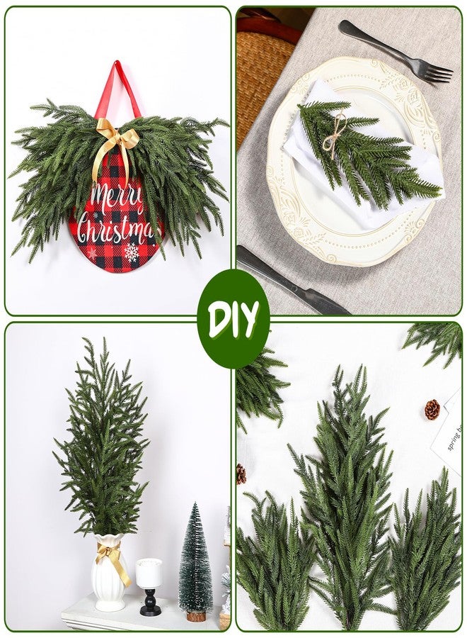 Alupssuc 27 Inch Norfolk Pine Stems, 18 Pcs Real Touch Norfolk Pine Branch, Christmas Greenery Stems for Vase DIY/Garland Making/Table Decoration, Xmas Decor for Indoor, Outdoor & Home - Image 3