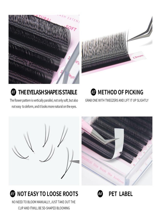 ANNAFRIS U Shape YY Eyelash Extension Makeup Mesh Net Cross 2D Y Shape Premade Fans Lash Extensions Hand Woven Natural Soft Faux Mink False Lashes (0.07 D,8-15mm Mix) - Image 4