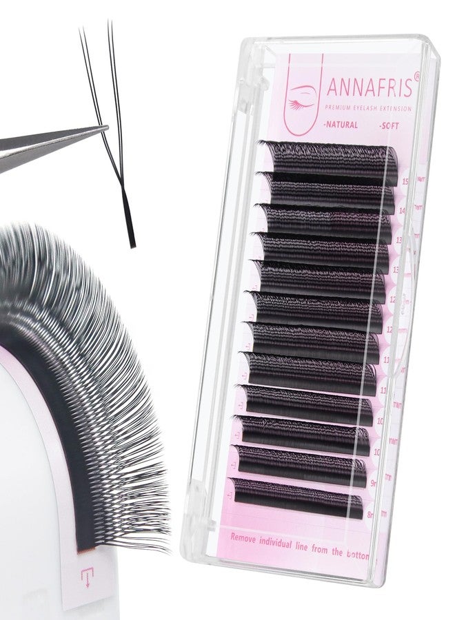 ANNAFRIS U Shape YY Eyelash Extension Makeup Mesh Net Cross 2D Y Shape Premade Fans Lash Extensions Hand Woven Natural Soft Faux Mink False Lashes (0.07 D,8-15mm Mix) - Image 1