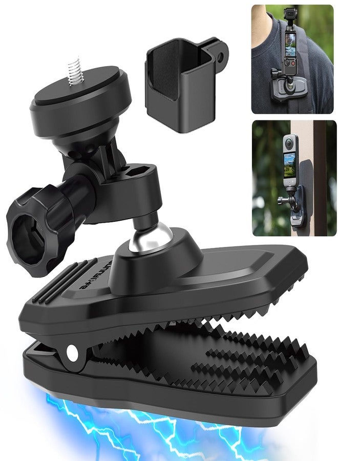 HAFOKO OSMO Pocket 3 Magnetic Backpack Clip Mount 360° Rotation Shoulder Strap Holder Compatible for DJI OSMO Pocket 3 Accessories/GoPro Hero 13/12/11/10/9/8/7/6/5/Insta 360 X4 X3 X2 X ONE RS R GO3 - Image 1