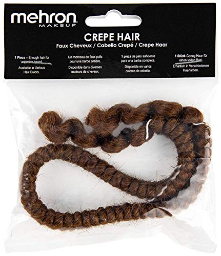 Mehron Makeup Crepe Hair | Fake Hair for Special Effects Makeup, Theatre, Stage & Screen, Cosplay, Halloween FX| 12 Inch Extra Long Braid (Light Brown) - Image 3
