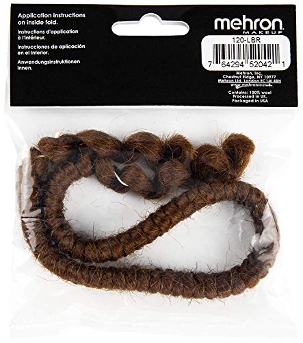 Mehron Makeup Crepe Hair | Fake Hair for Special Effects Makeup, Theatre, Stage & Screen, Cosplay, Halloween FX| 12 Inch Extra Long Braid (Light Brown) - Image 4