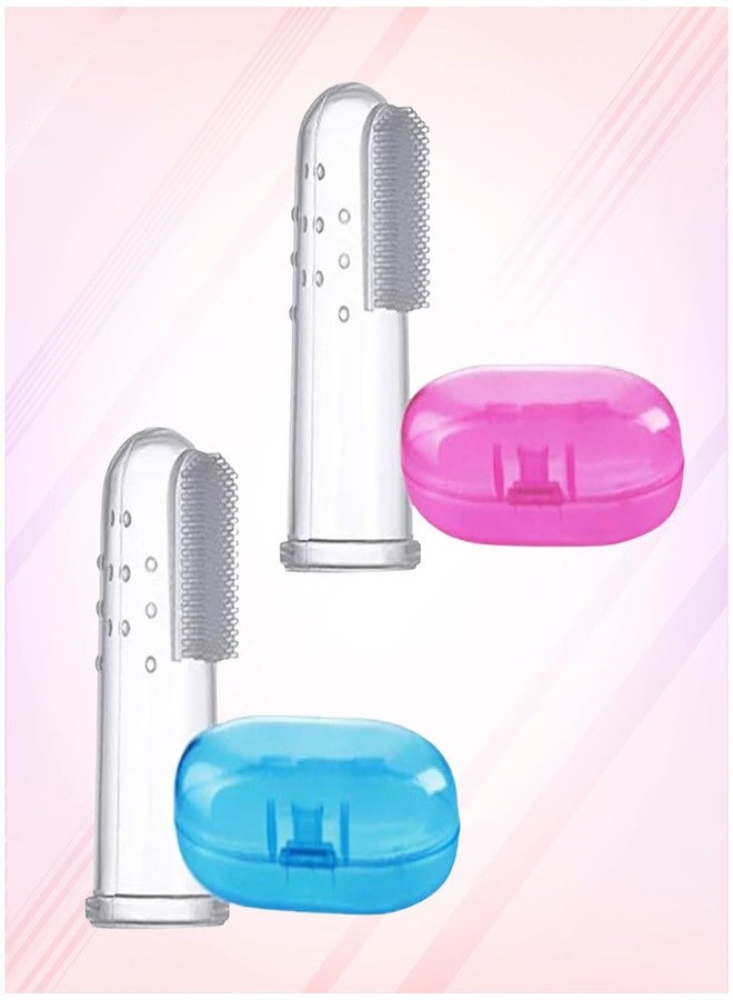 Safe-O-Kid Baby Finger Toothbrush - 100% Pure Silicone, BPA-Free, Odor-Free, Safe Gentle Gum Massager & Teeth Cleaner - Durable, Pediatrician-Recommended Brush for Newborns & Toddlers (Assorted) - Image 1