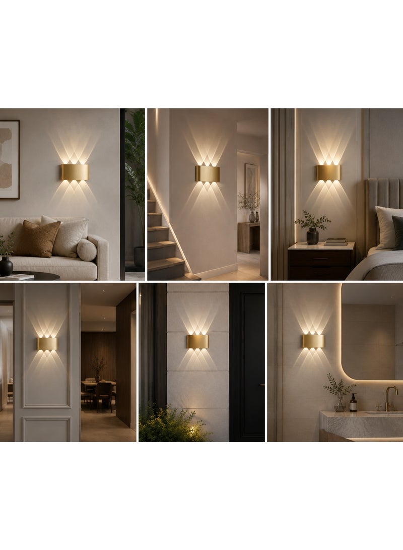 Modern Golden Wall Sconce with 6 Light Lenses, Decorative Up Down Wall Lamp - Image 2