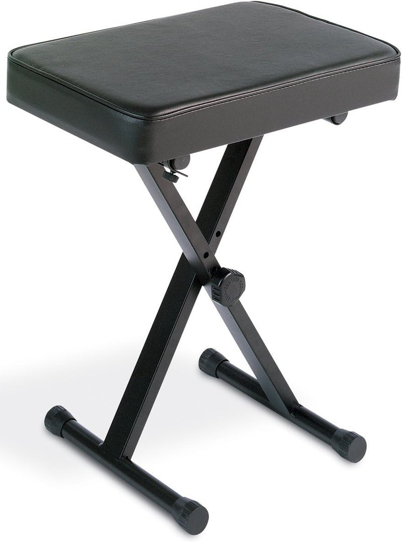 Softline Pro SP50 Keyboard/Piano Bench Adjustable Collapsible X-Style Stool Chair Seat, 2.4 Inch Thickness High-Density Sponge, Non-Skid Design, Black - Image 3