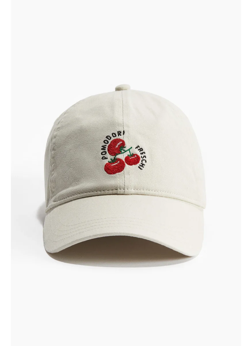 H&M Embroidered-Motif Twill Cap