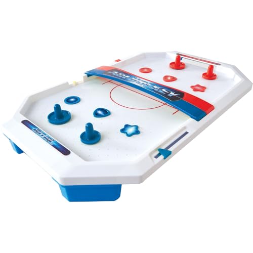 Game Zone Electronic TableTop Air Hockey FastPaced Sports Fun in an Easily Portable BatteryOperated Rink for Ages 5 and Up - Image 1