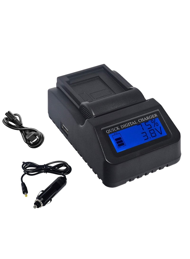DMK Power EN-EL10 LCD USB QUICK DIGITAL RAPID CHARGER Compatible with Li-40B 42B Replaces Olympus Battery for li-40B Li-42B EN-EL10 Fuji NP-45 Pentax D-li63 Etc Cameras - Image 1