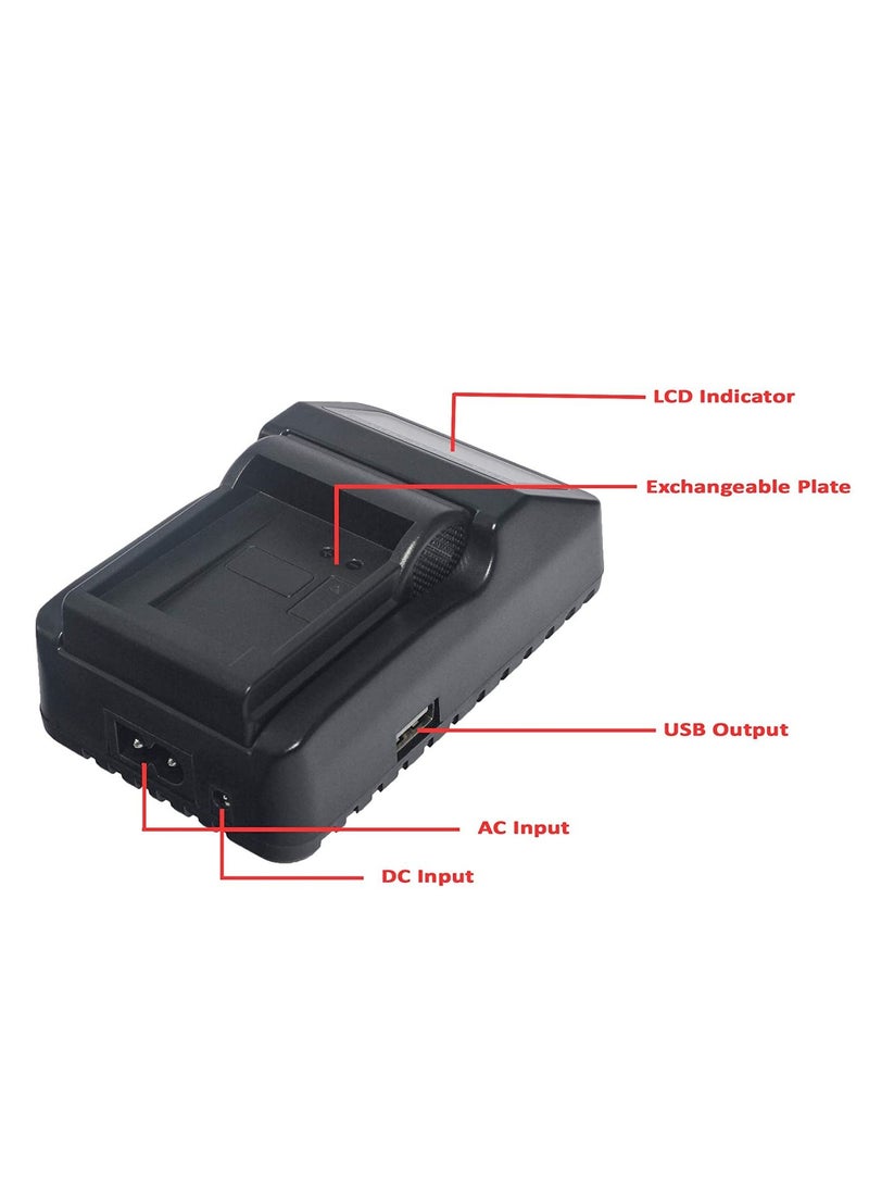 DMK Power EN-EL10 LCD USB QUICK DIGITAL RAPID CHARGER Compatible with Li-40B 42B Replaces Olympus Battery for li-40B Li-42B EN-EL10 Fuji NP-45 Pentax D-li63 Etc Cameras - Image 2