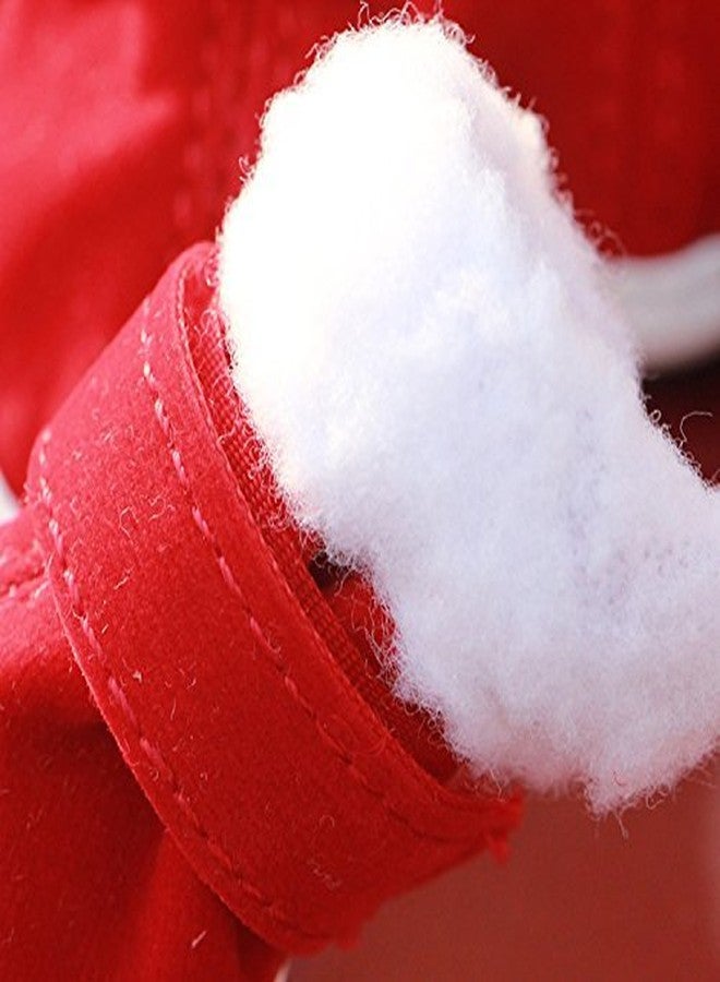 URBEST 2 Pairs Santa Red Detachable Closure Christmas Puppy Cute Dog Winter Shoes Boots (5#, Red) - Image 4