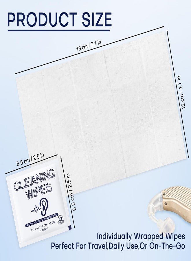 Zhjianup Hearing Aid Cleaning Wipes Individually Wrapped in Bulk, Audio Earbud Earplugs Towelettes Hearing Aids Travel Size Removal Earwax Cleaner Wipe for Headphone, Screen, Lens, 7.1 x 4.7 Inch (100 Pack) - Image 2
