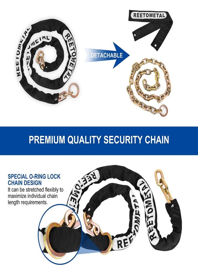 REETOMETAL Heavy Duty Security Chain, 6 Foot x 3/8" Thick Hardened Steel Cut Proof Anti-Theft Lock Chain for Motorcycles, Bicycles, ATVs, Trailers, Containers - Image 3