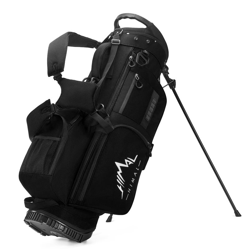 UNIHIMAL Golf Stand Bag with 7 Way Top Dividers, Lightweight Golf Bags for Men Women with Multiple Pockets, Dual Straps (Black) - Image 1