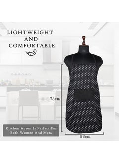 Kuber Industries Kuber Industries Kitchen Apron | Apron for Restaurant | Apron for Chef | Cooking Apron for Men | Waterproof Apron | Front Pocket Cooking Cloth | Kitchen Dress for Women | Dot | Black  - Image 3