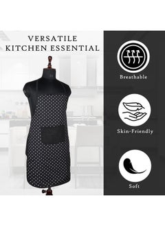 Kuber Industries Kuber Industries Kitchen Apron | Apron for Restaurant | Apron for Chef | Cooking Apron for Men | Waterproof Apron | Front Pocket Cooking Cloth | Kitchen Dress for Women | Dot | Black  - Image 4