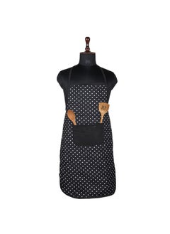 Kuber Industries Kuber Industries Kitchen Apron | Apron for Restaurant | Apron for Chef | Cooking Apron for Men | Waterproof Apron | Front Pocket Cooking Cloth | Kitchen Dress for Women | Dot | Black  - Image 1