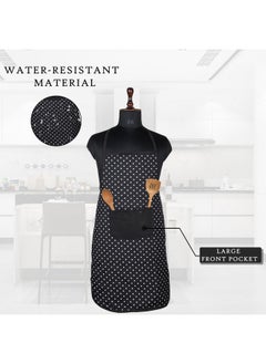 Kuber Industries Kuber Industries Kitchen Apron | Apron for Restaurant | Apron for Chef | Cooking Apron for Men | Waterproof Apron | Front Pocket Cooking Cloth | Kitchen Dress for Women | Dot | Black  - Image 5