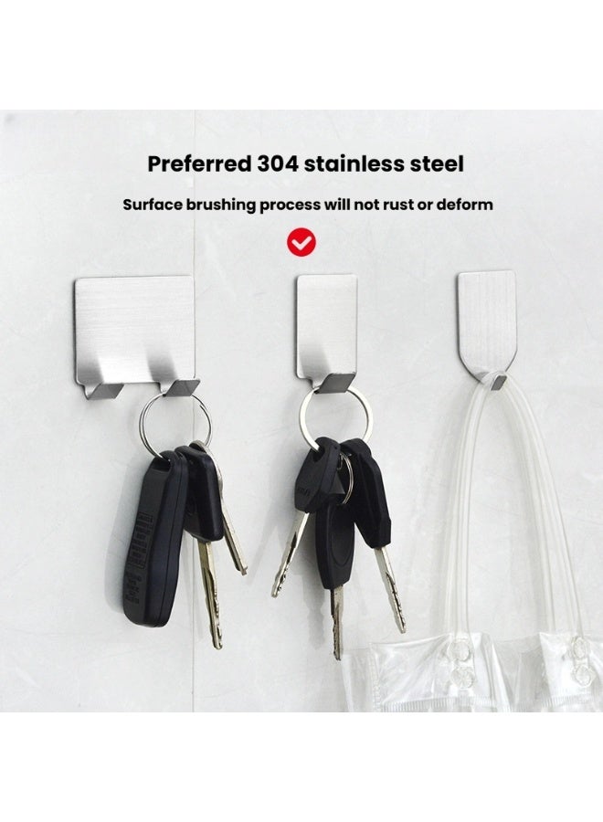 4 Pack Premium Stainless Steel No Nail Hooks Super Sturdy Effortless to Install Ideal for Versatile Hanging in Home Kitchen and Bathroom - Image 2