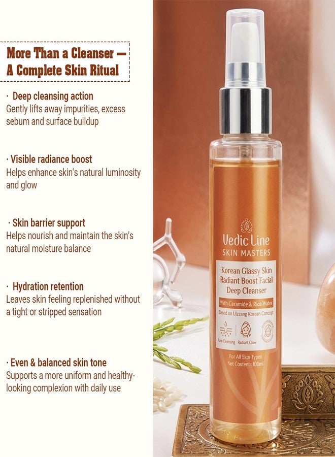 Vedic Line Vedicline Korean Glassy Skin Radiant Boost Facial Deep Cleanser with Rice Water, Niacinamide, Gotu Kola Extract & Ceramide Gentle Hydrating Face Wash for Fresh, Smooth & Hydrated Skin 100 ml - Image 2