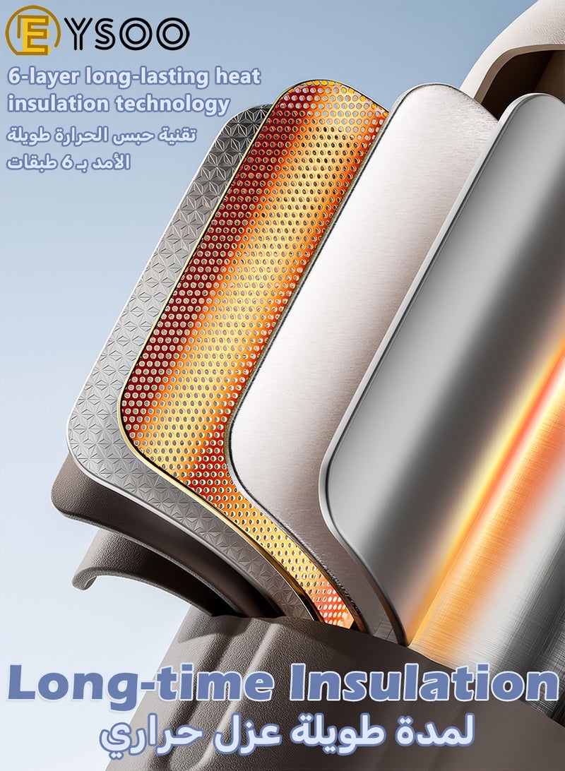 EYSOO Insulated Water Bottle 680ml Stainless Steel Water Flask Leakproof Sports Water Bottle Vacuum Insulated Bottle Keeping Cold Water Bottle with Straw (Black) - Image 3