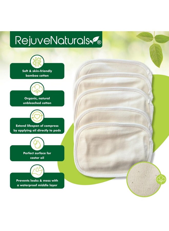 RejuveNaturals RejuveNaturals Castor Oil Pack - 8 Piece Complete Kit. Includes 16oz Glass Bottle of Organic Castor Oil, Easy to use Castor Oil Compress with Adjustable Fit, 5 Soft Cotton Pads & Soothing Heat Pack..  - Image 4