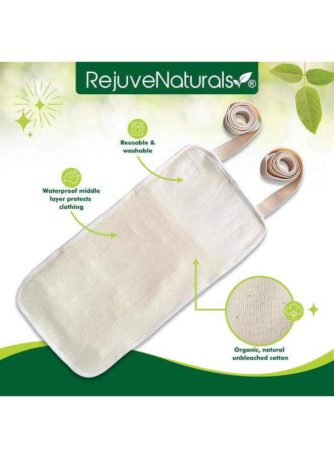 RejuveNaturals RejuveNaturals Castor Oil Pack - 8 Piece Complete Kit. Includes 16oz Glass Bottle of Organic Castor Oil, Easy to use Castor Oil Compress with Adjustable Fit, 5 Soft Cotton Pads & Soothing Heat Pack..  - Image 3