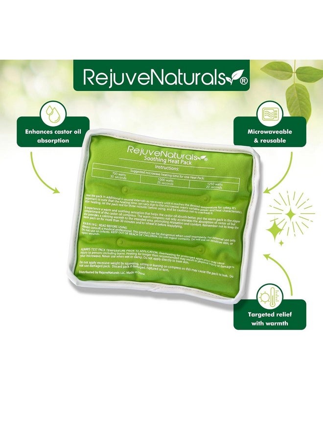 RejuveNaturals RejuveNaturals Castor Oil Pack - 8 Piece Complete Kit. Includes 16oz Glass Bottle of Organic Castor Oil, Easy to use Castor Oil Compress with Adjustable Fit, 5 Soft Cotton Pads & Soothing Heat Pack..  - Image 5