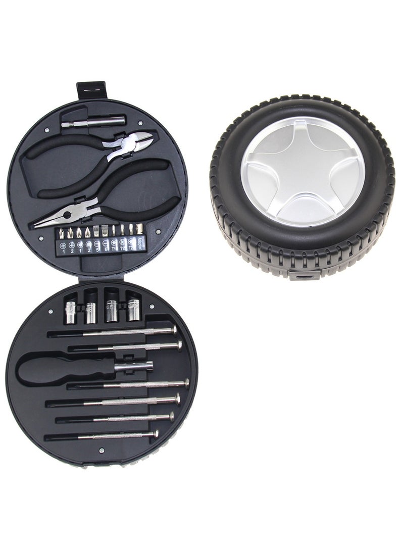 general 24-piece tool set with a tire-shaped storage box combination tool tire-shaped tool set - Image 1