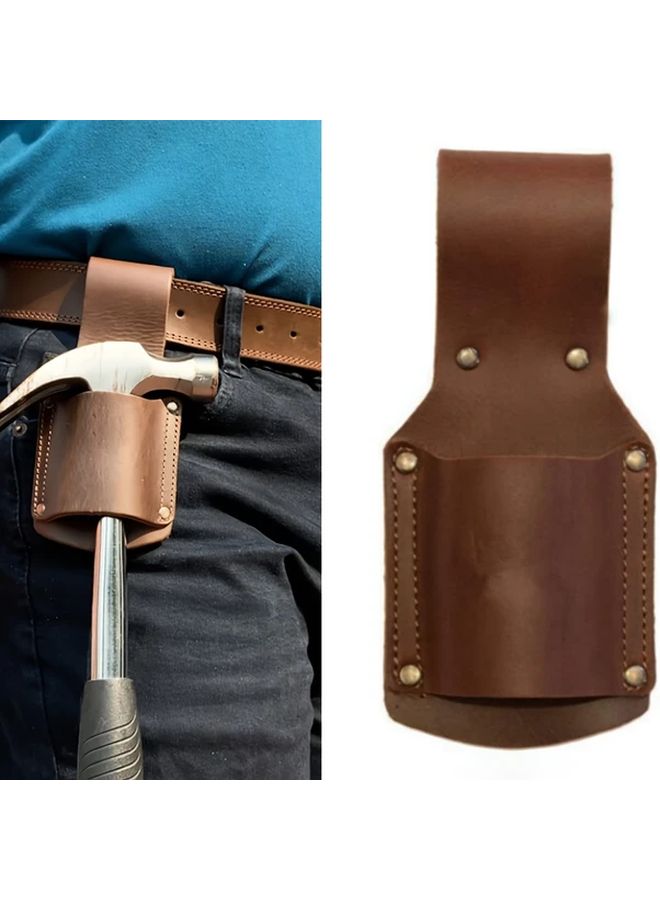 حقيبة فأس ومطرقة من الجلد الأسود المتين للمغامرات الخارجية - Image 2