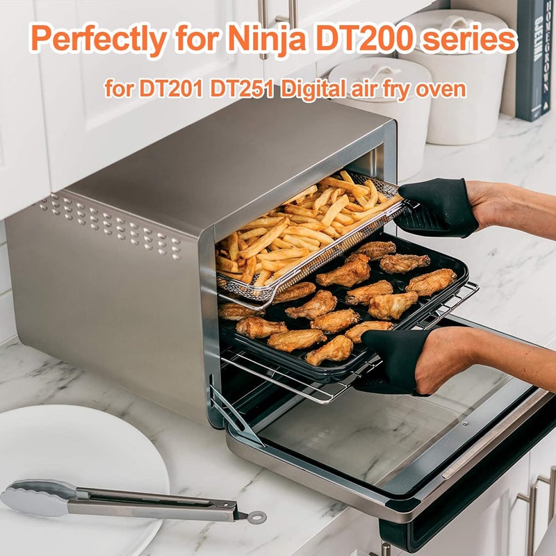 DEMEDO Air Fryer Oven Basket, Original Replacement Baking Trays for NINJA DT201 DT251 Foodi Digital Air Fryer Oven, Mesh Basket, Ideal Accessories for Air Frying and Dehydrating - Image 4
