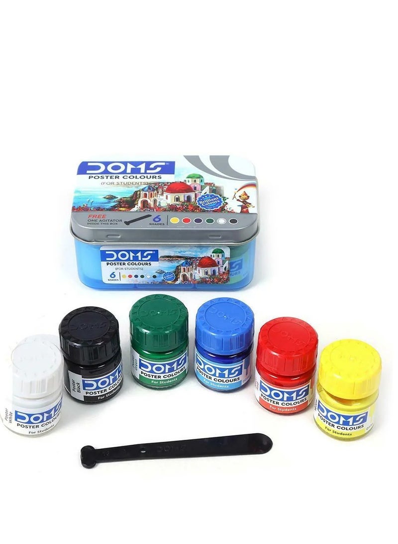 DOMS طقم ألوان ملصقات مكون من 6 قطع سعة 10 مل متعدد الألوان - Image 1