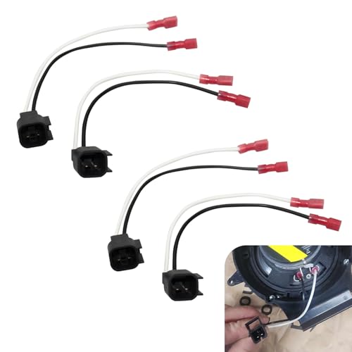awlbed 4 PCS Car Audio Speaker Wiring Harness Wire and Cable Harness Car Audio Replacement Parts 725600 Compatible with Ford Focus Chevrolet Mazda Speaker Wiring Harness Black - Image 1