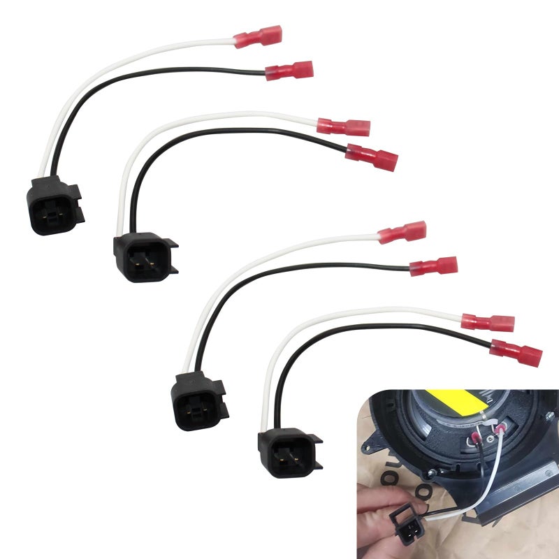 awlbed 4 PCS Car Audio Speaker Wiring Harness Wire and Cable Harness Car Audio Replacement Parts 725600 Compatible with Ford Focus Chevrolet Mazda Speaker Wiring Harness Black - Image 2