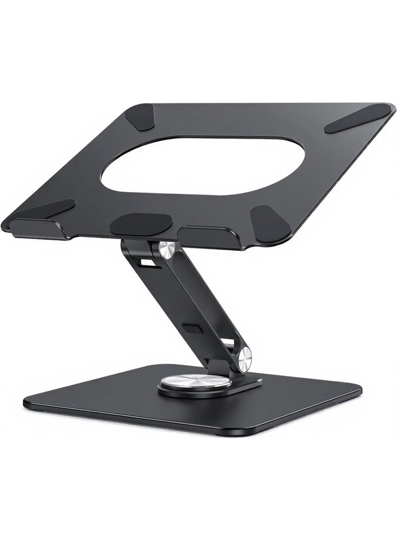 LSX7 Laptop Stand, 360 Angle Adjustable Rotating Base, Ergonomic Adjustable Laptop Stand, Computer Riser Stand Compatible with Laptops Between 10-15.6" (Black) - Image 2