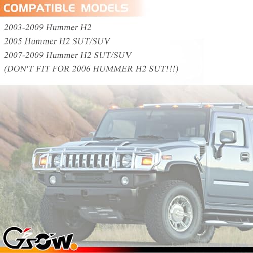 GSOWO مجموعة غلاف ضوء السقف LED مع عدسات مدخنة 10 قطع لسيارة هامر H2 2003-2009، H2 SUT 2005-2009، غلاف علامة التوضيح العلوي، غلاف مدخن - Image 5
