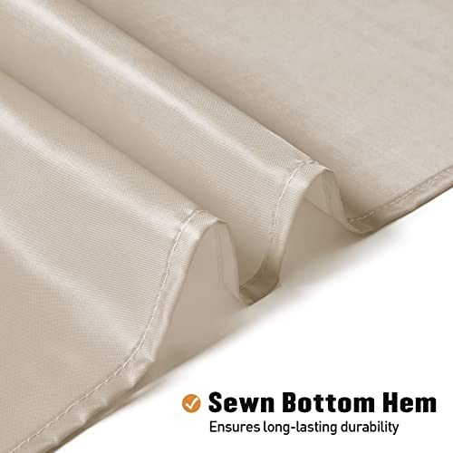 MitoVilla Beige Shower Curtain Liner Set with Plastic Hooks, Cream Fabric Shower Curtain Liner for Modern Bathroom Decor, Waterproof Cloth & Hotel Quality, 72" W x 72" H - Image 4