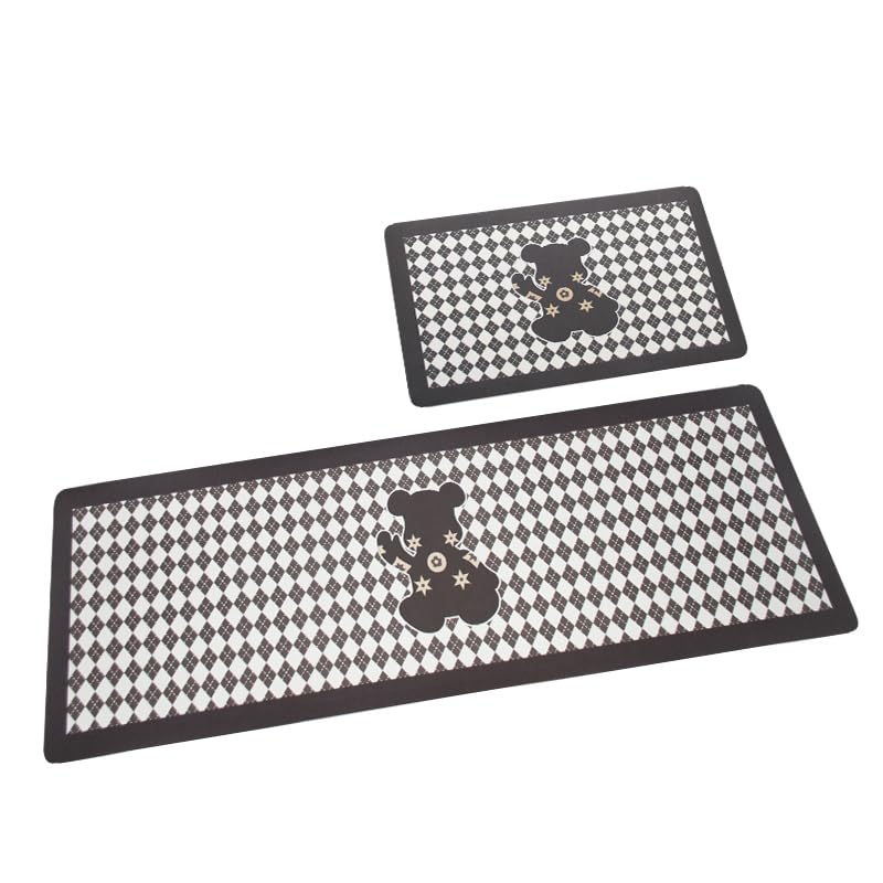 Home-Cloud Rubber Kitchen Mats for Floor Set of 2 Pcs|Non-Skid, Soft Absorbent Rugs for Kitchen, Laundry, and Hallway|118x38cm, 38x58cm| 4mm Thickness (Teddy_Brown), rectangular - Image 4