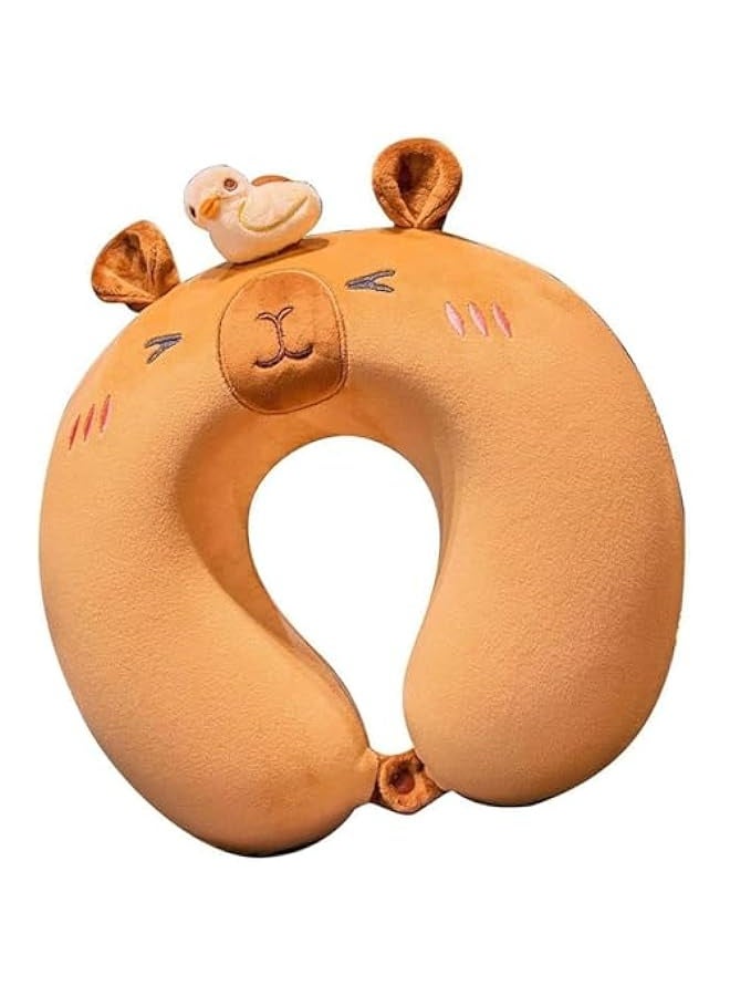 Generic Travel Pillow, Cartoon Animal Neck Support Pillow, Head Support Cushion for Airplane, Train, Car, Office Travel Essential Flight Pillows, for a Long Hauls Sleeping Rest - Image 1
