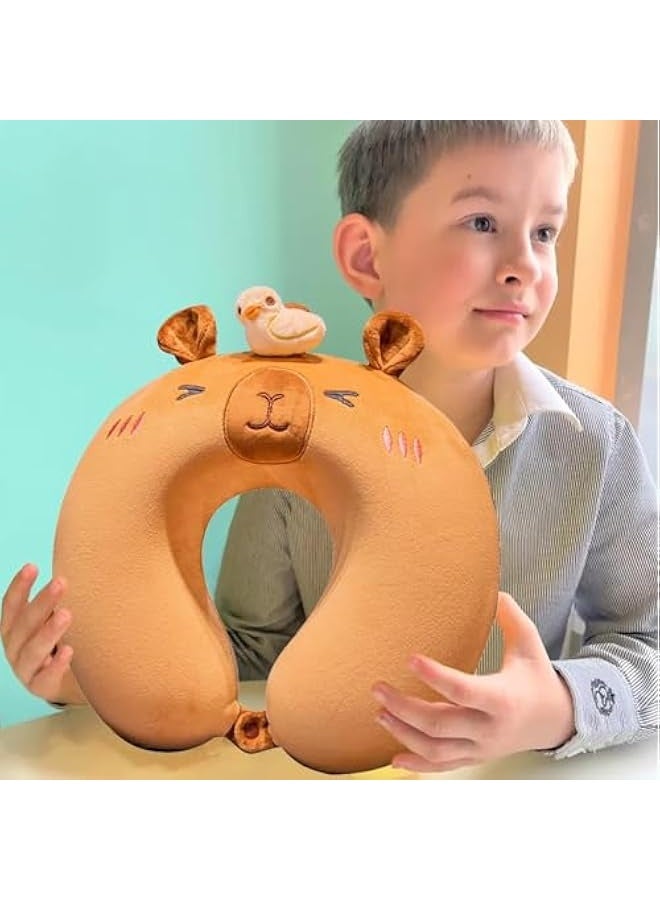Generic Travel Pillow, Cartoon Animal Neck Support Pillow, Head Support Cushion for Airplane, Train, Car, Office Travel Essential Flight Pillows, for a Long Hauls Sleeping Rest - Image 2