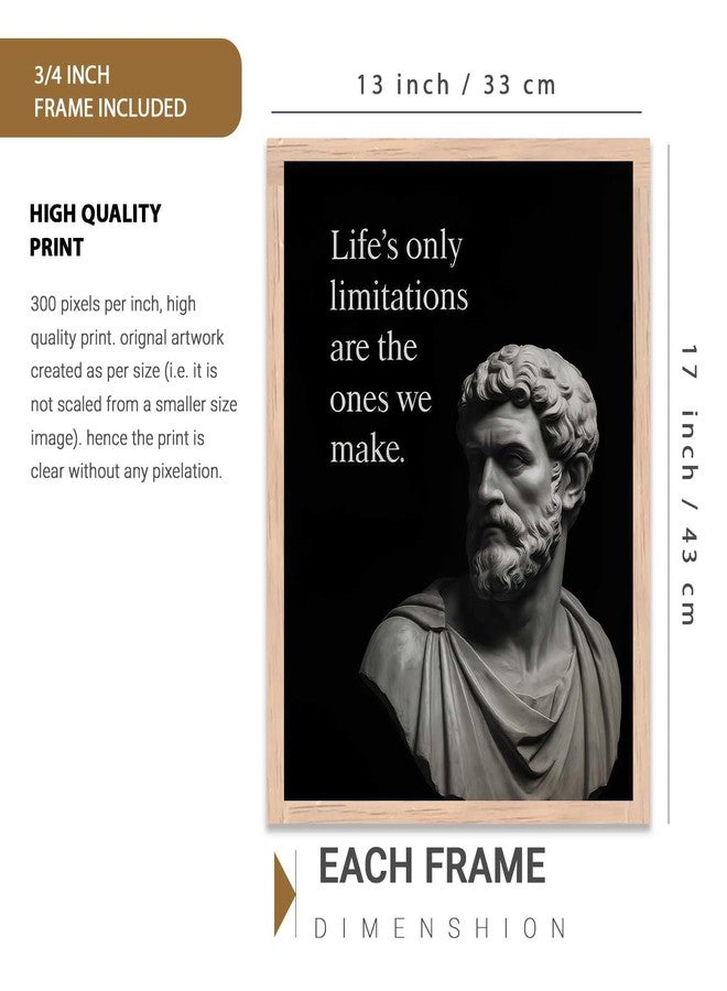 HOTHOUSE Philosophy Quotes Art Wall Framed Posters | Aesthetic Motivational Framed Poster for Living Room Bedroom Office Wall Decor Set Of 3 (13X17 inch) - Image 2