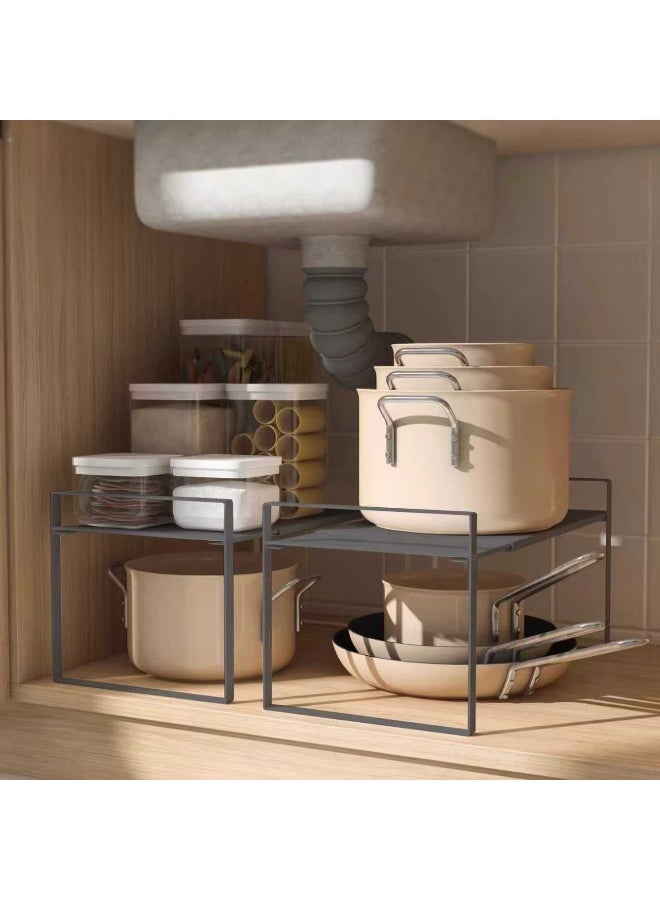 Smart Storage Adjustable Expandable Cabinet Shelf Organizer | Carbon Steel Kitchen Storage Rack - Image 1
