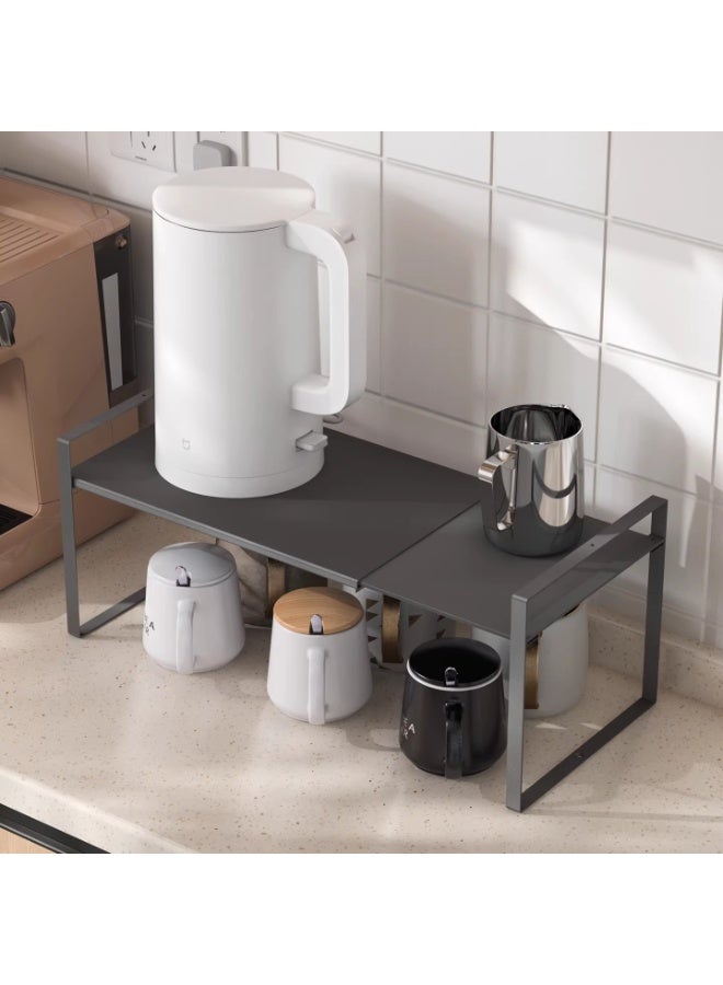 Smart Storage Adjustable Expandable Cabinet Shelf Organizer | Carbon Steel Kitchen Storage Rack - Image 2