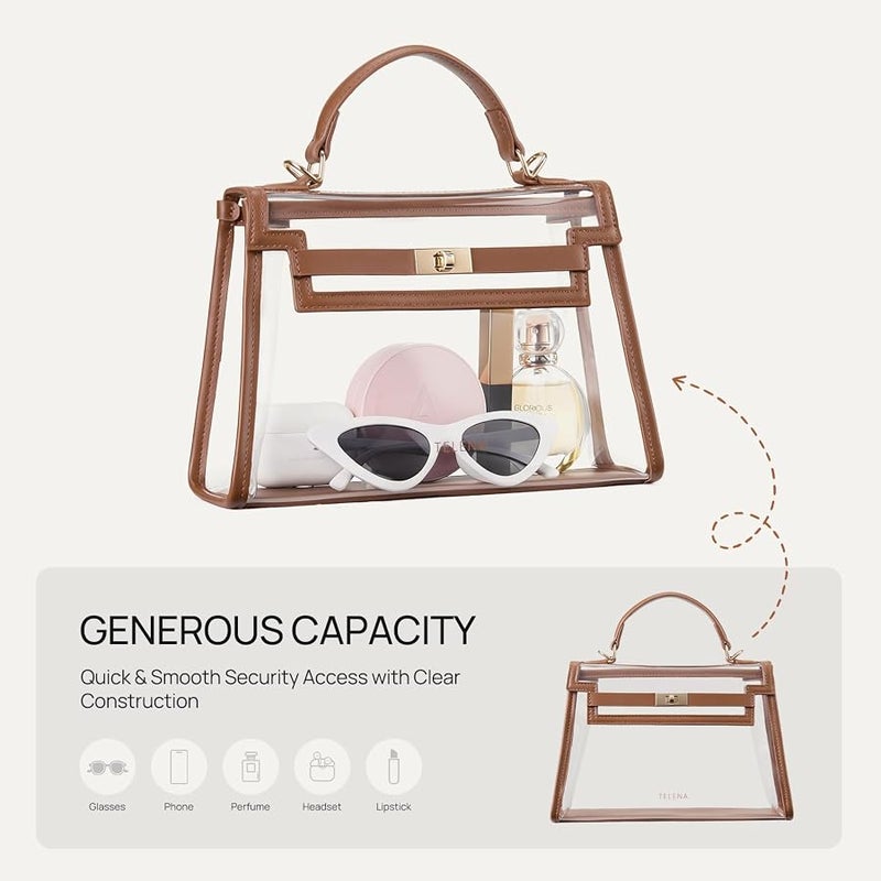 Telena Clear Bag for Stadium Events PVC Transparent Crossbody Purse for Women with Adjustable Strap for Concerts Game Day - Image 4