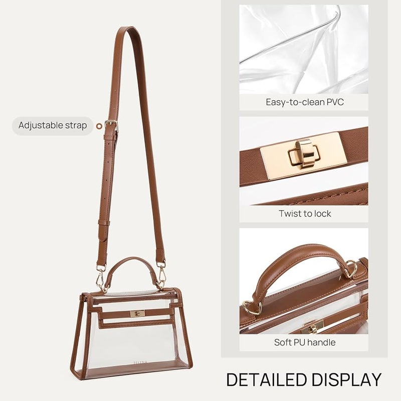 Telena Clear Bag for Stadium Events PVC Transparent Crossbody Purse for Women with Adjustable Strap for Concerts Game Day - Image 5