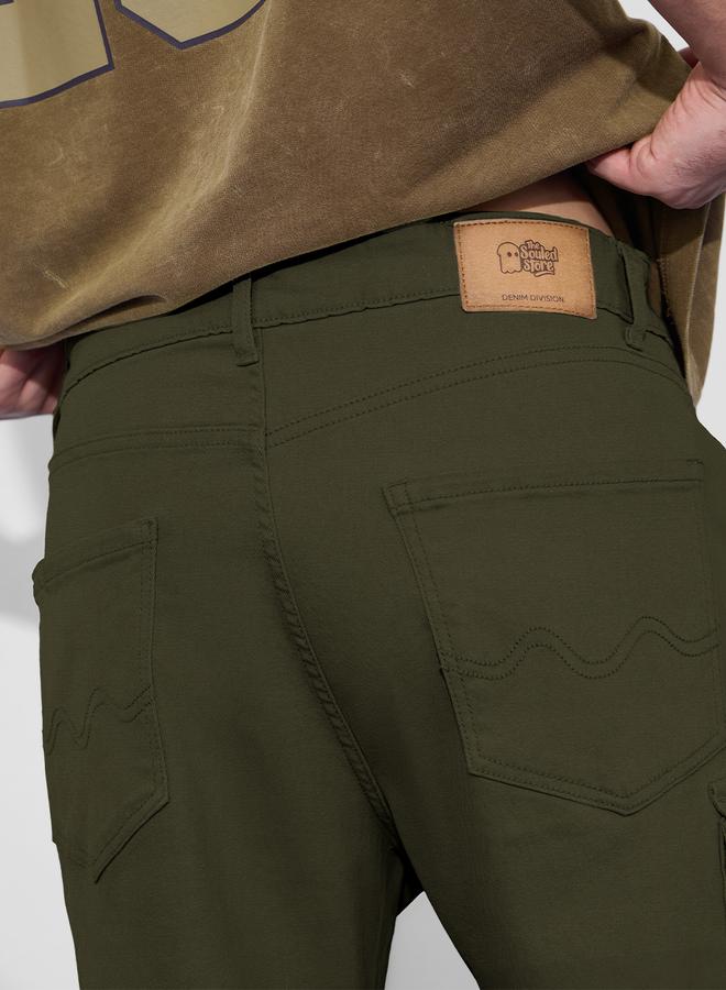 ذا سوليد ستور شورت كارجو دنيم سادة - Image 5