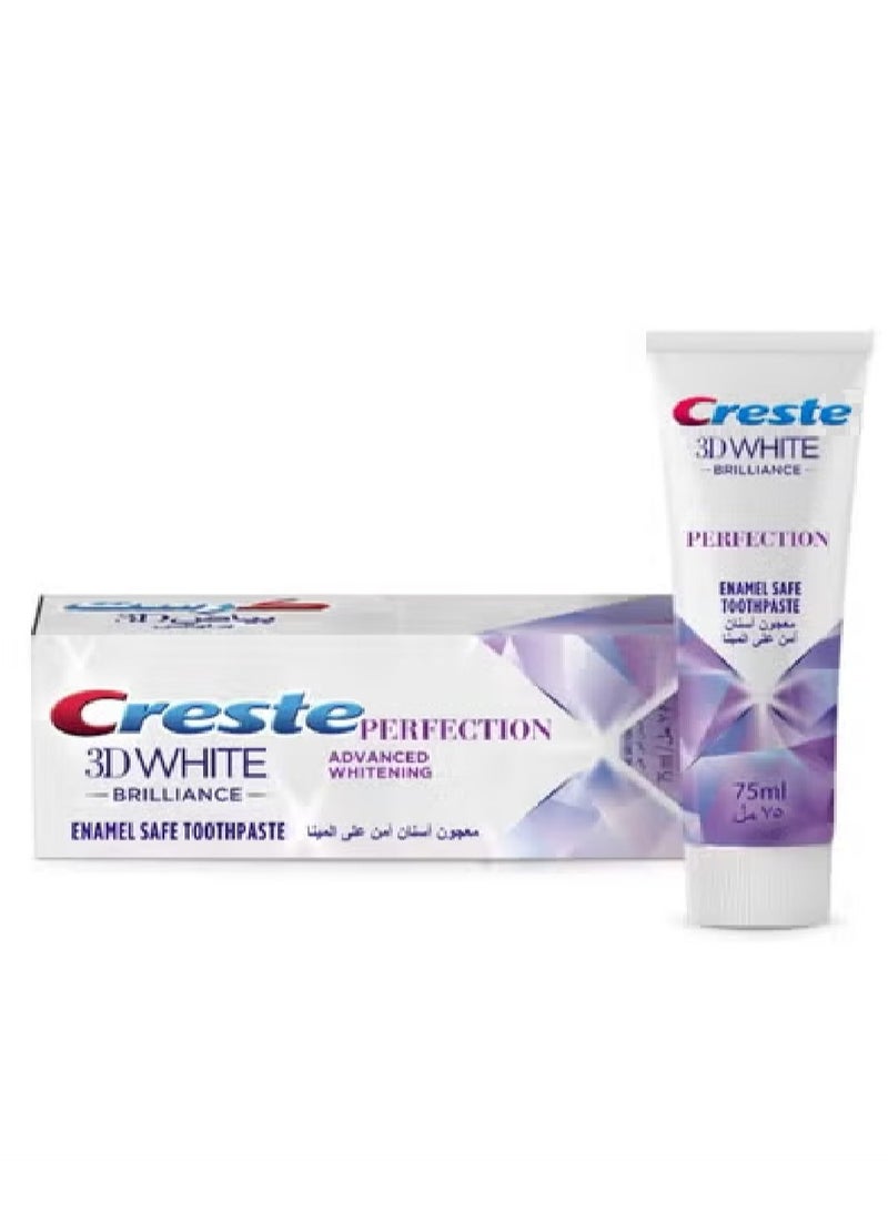 creste White Brilliance Perfection Whitening Toothpaste, Safe On Enamel - 75ml - Image 1